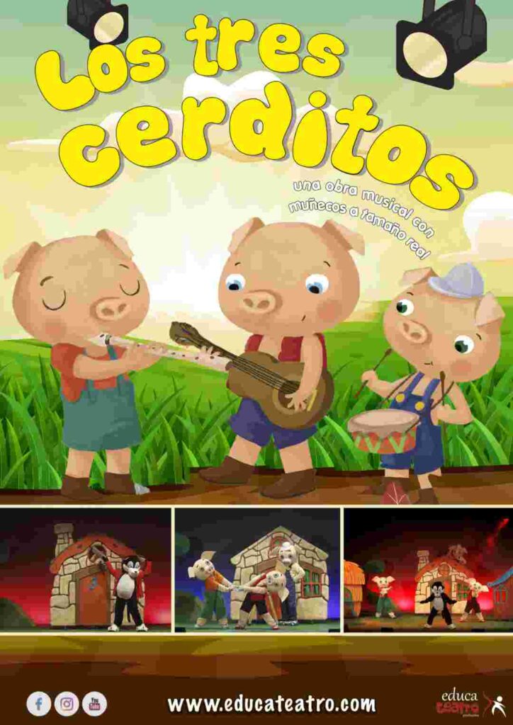 Creatividad del evento Los tres cerditos.